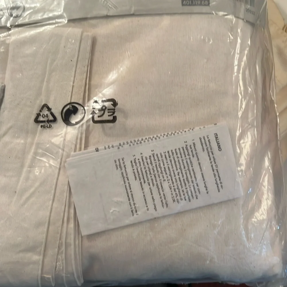 IKEA Bomull unbleached cotton tab-top curtains-ivory/oatmeal-1 pair 57“x98“-NIB